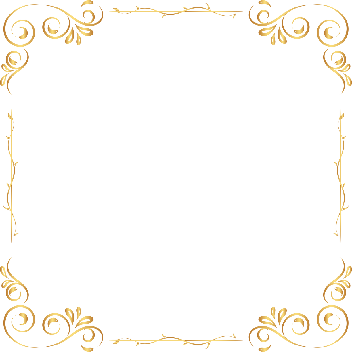 Gold Square Swirl Border Illustration