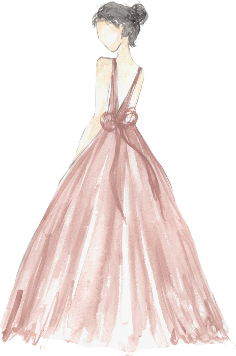 Woman in Dress Watercolor Illustration