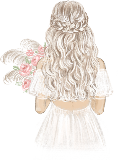 Backview of a Boho Bride