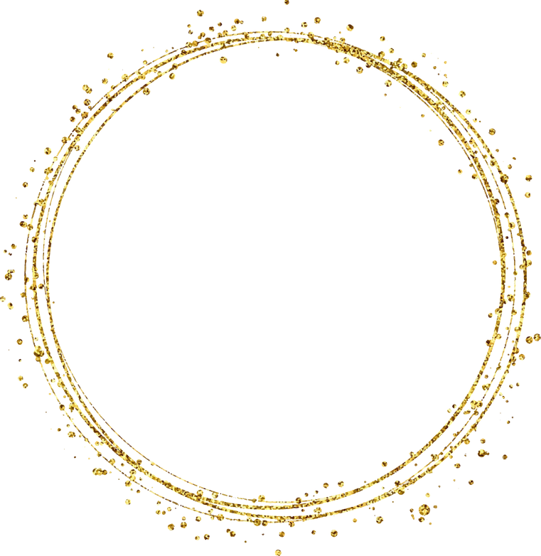 Gold Glitter Round Frame